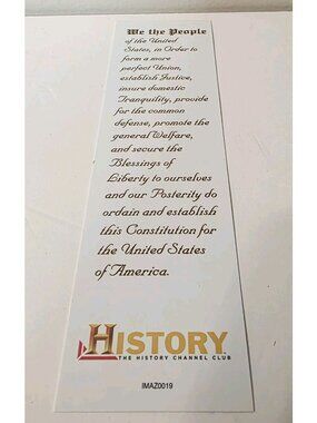 2001 History Channel Club Presidents of The United States We the People Bookmark